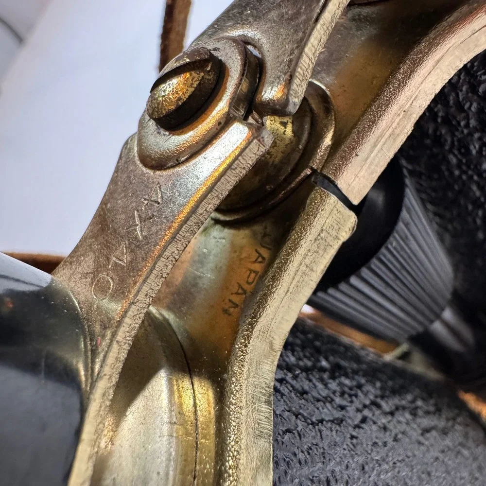 Vintage Brass Leather Binoculars 4x40 Japan‎ Opera Glasses Theater Sports Gold